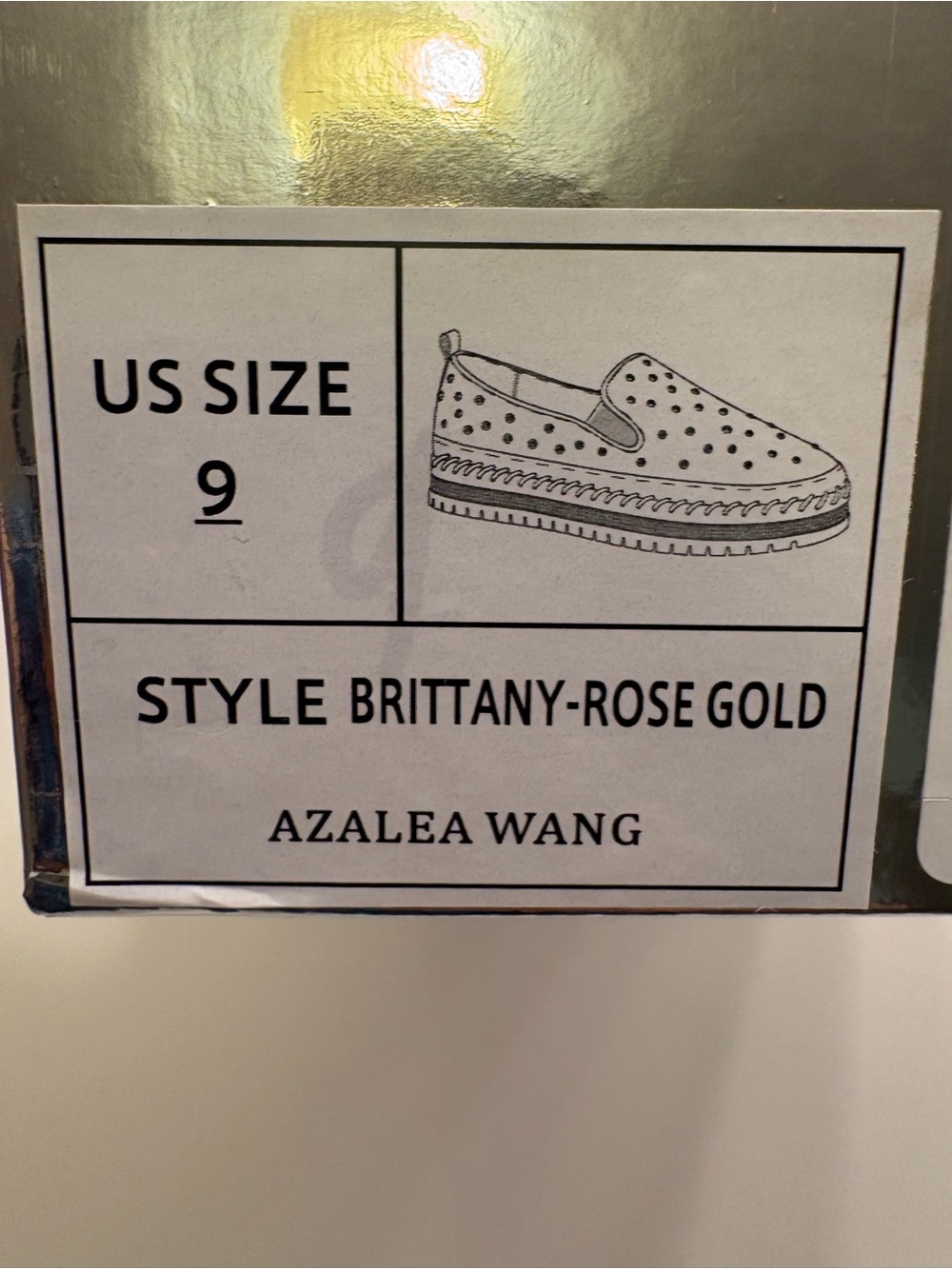 NIB Azalea Wang Brittany Rose Gold Rhinestone Sneakers Size 9 - Picture 13 of 13